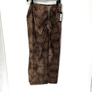 TAE NWT midi ruched slit skirt women’s large